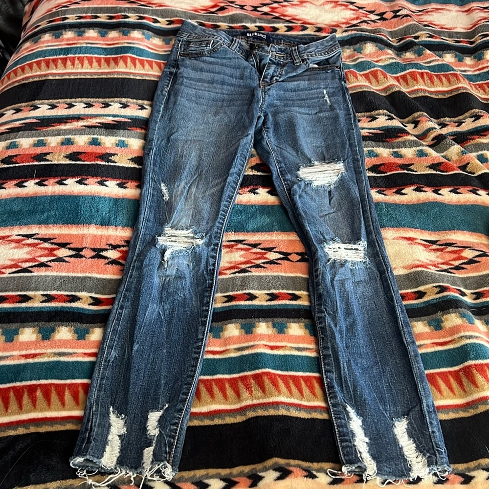 blue spice ripped jeans